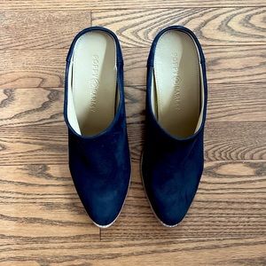 Poppy Barley Black Heeled Mules - NEVER been worn! Size 8